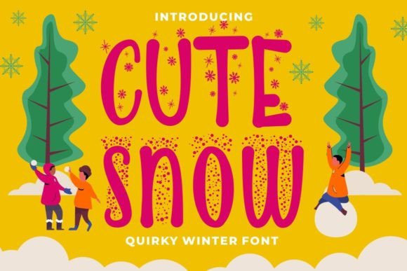 Cute Snow Display Font for Winter-Themed Editorial Design